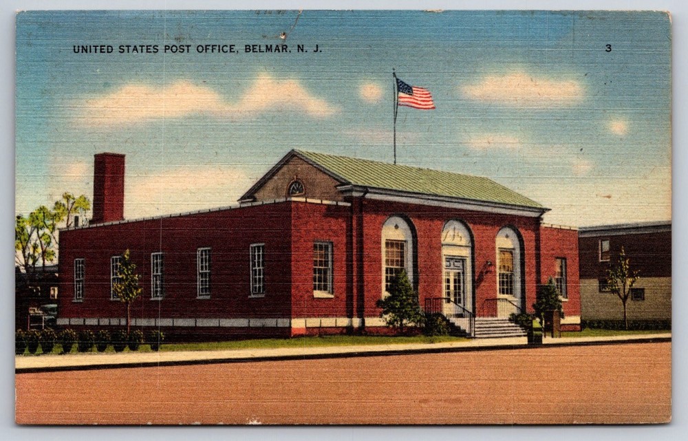 Belmar New Jersey Postcard United States Post Office USA Unposted