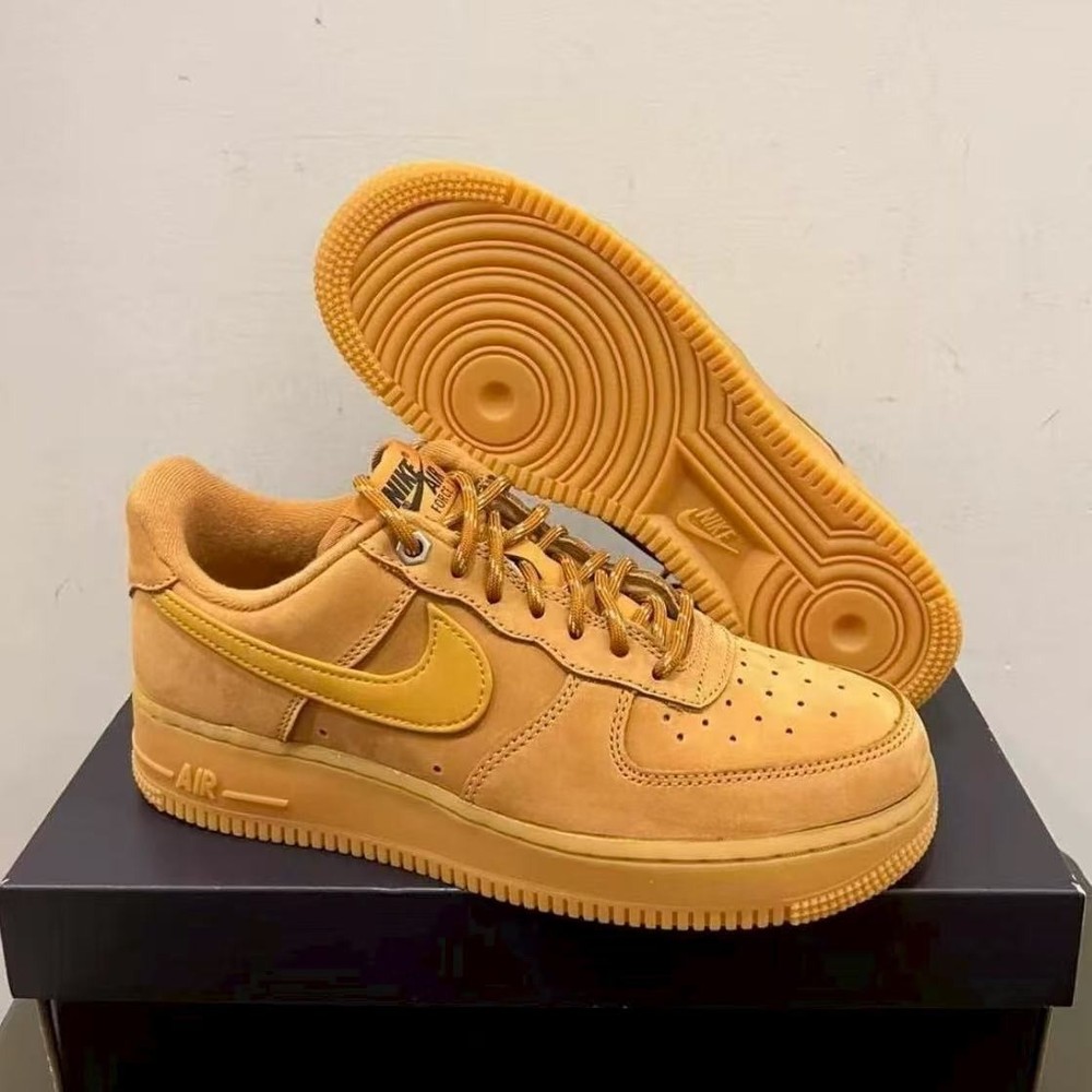 Nike Air Force 1 Low Men's Shoes Wheat Suede Retro Casual Sneakers