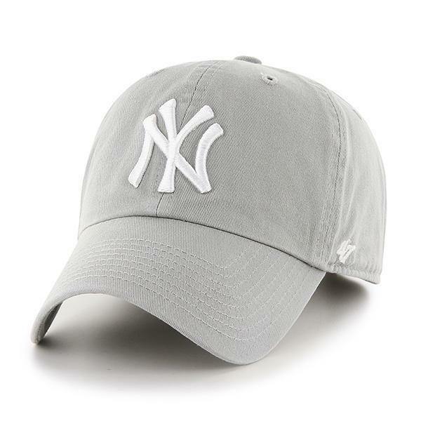 '47 Brand New York Yankees Clean Up Hat Cap Light Grey/White