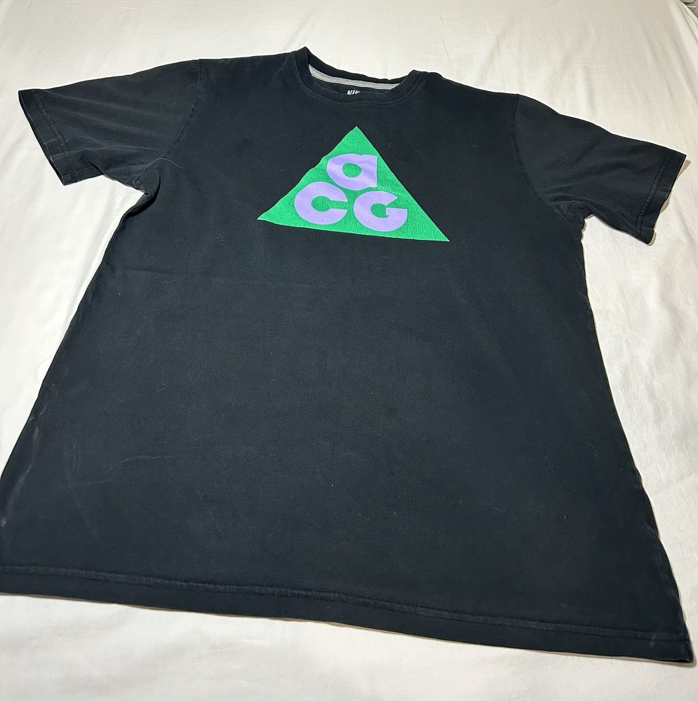 Nike ACG Black Graphic T-Shirt Size L | Y2K Gorpcore Streetwear Tee