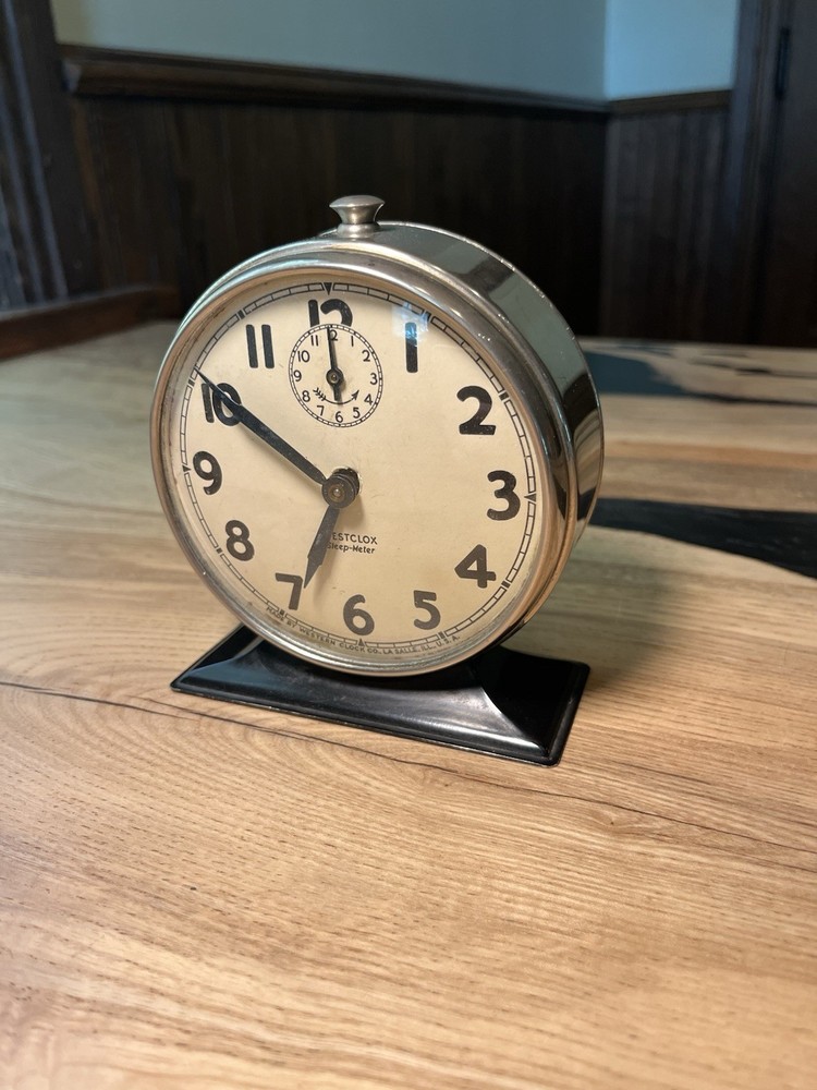 Beautiful Antique Westclox Sleep-Meter Alarm Clock Polished