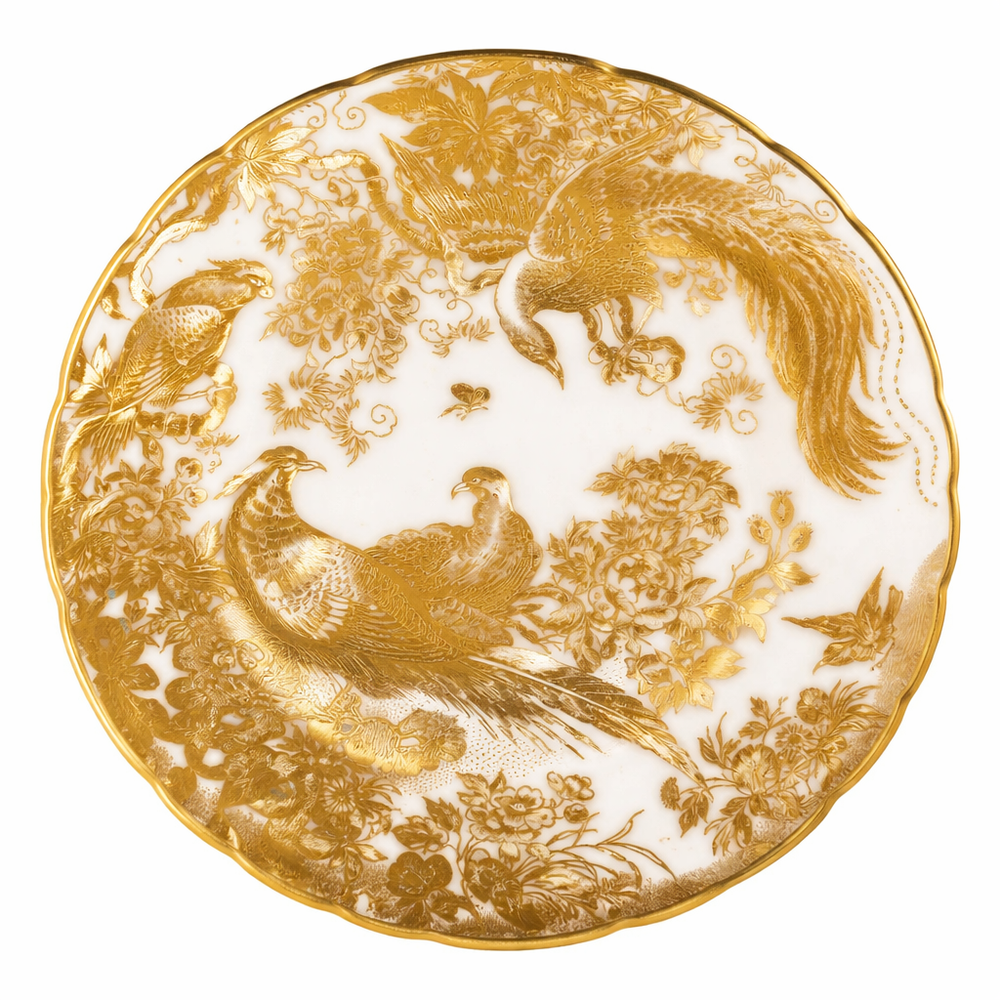 Royal Crown Derby Golden Aves bread and butter plate