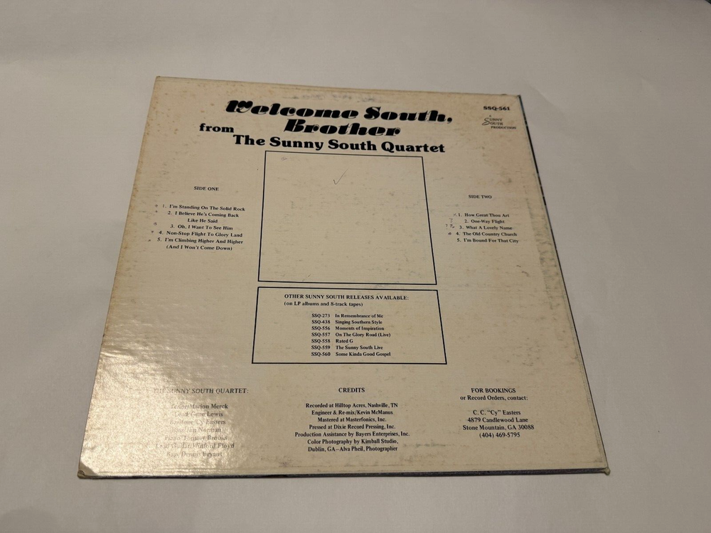 SUNNY SOUTH QUARTET vinyl welcome south brother