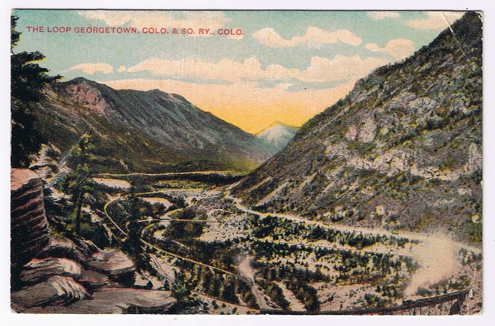 Postcard The Loop Georgetown Colorado & Southern Railway