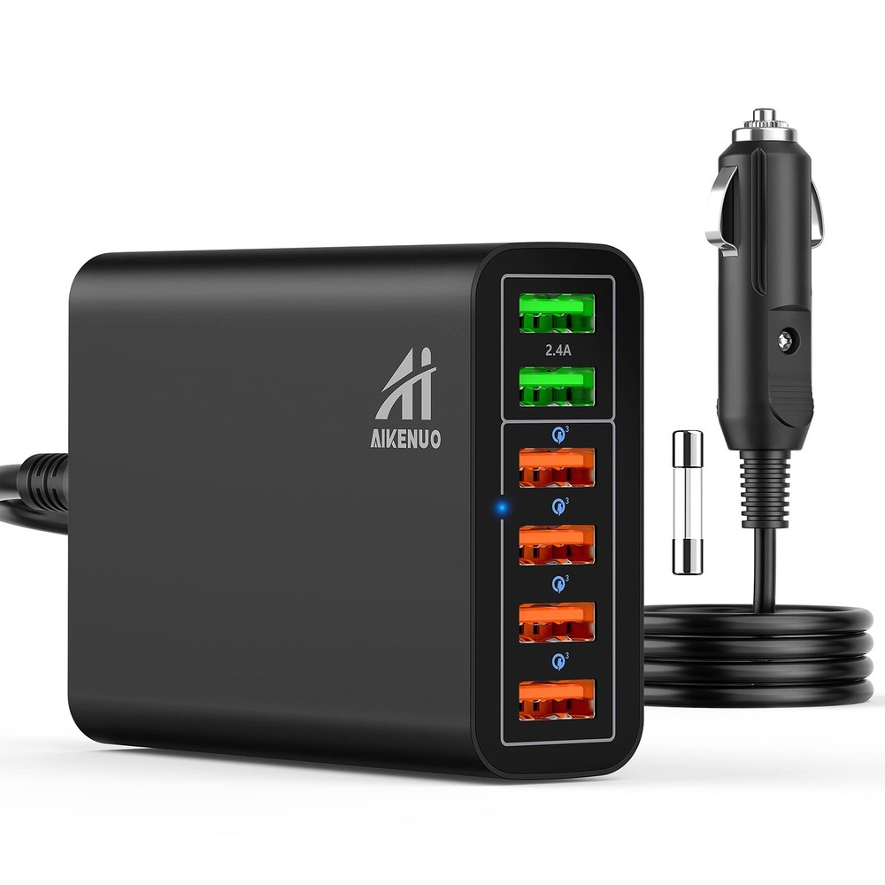 Multi Ports USB Car Charger 96W 6 Port QC3.0 Fast Adapter Multiple Ports wi