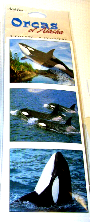Acid Free Alaska Theme Stickers - Orca - Killer Whales great collectible sticker-image