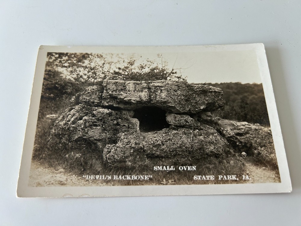 Small Oven Devil's Backbone State Park Iowa RPPC Postcard