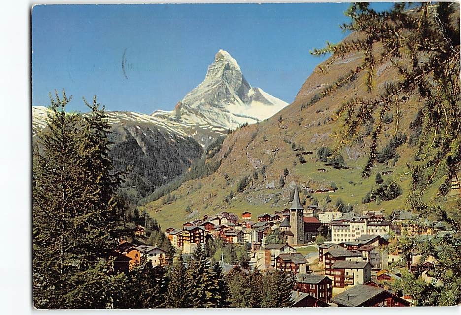 Postcard Zermatt mit Matterhorn Zermatt Switzerland