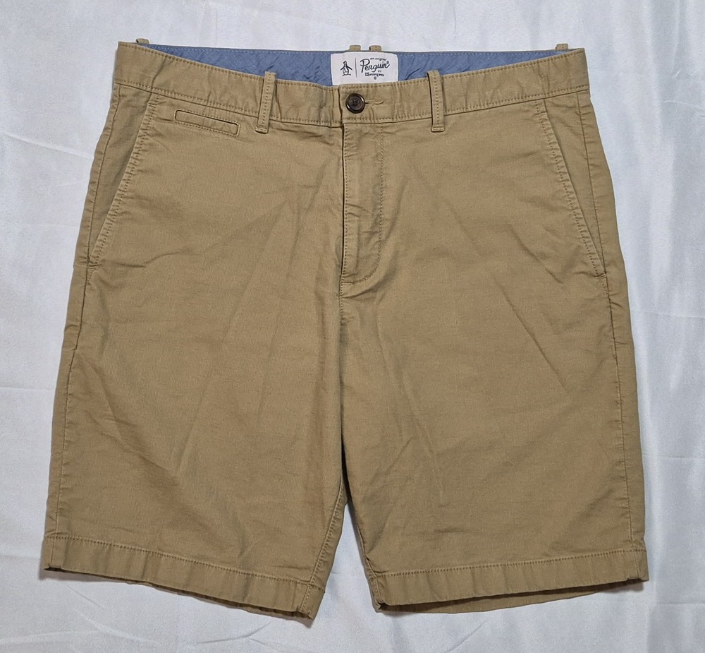 Original Penguin Shorts Men's Size 33 Khaki Casual Walking Chino Golf