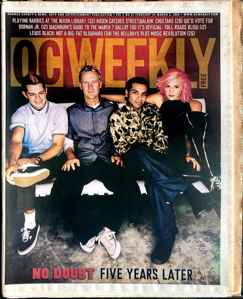 Rare 2000 No Doubt OC Weekly Cover Poster/Magazine – Gwen Stefani Pink Hair Era