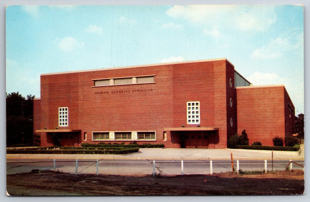 Kokomo Indiana~High School Memorial Gymnasium Brick Bldg Exterior~1950s Postcard