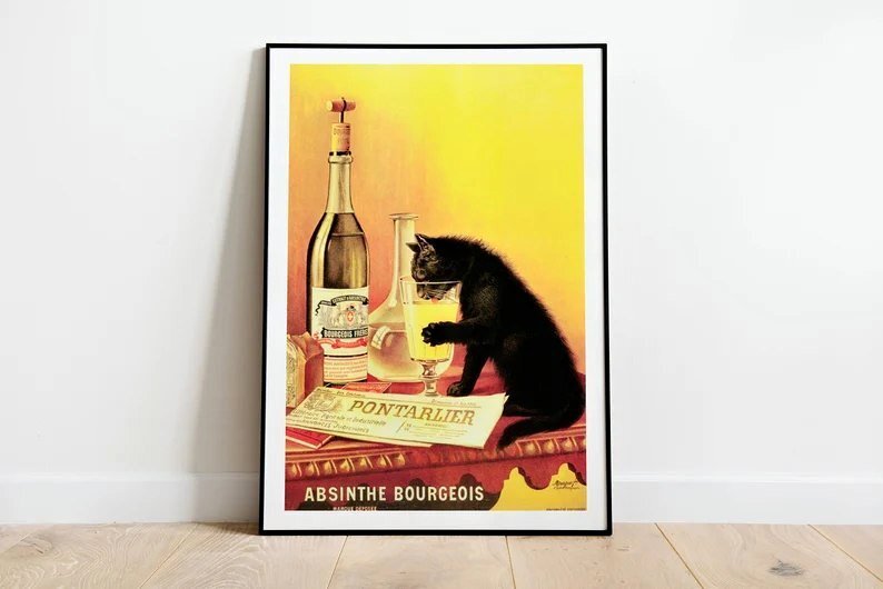 Absinthe Bourgeois Vintage Poster, Art Deco, Vintage Print, Colorful Wall Art-image