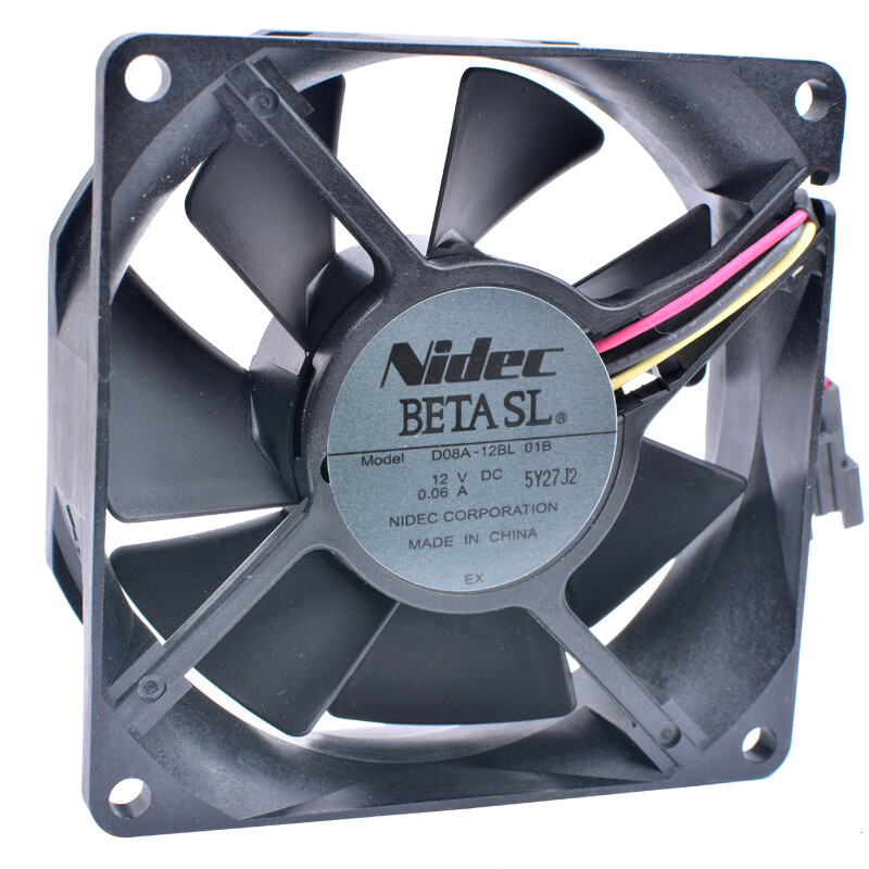 Nidec D08A-12BL 12V 0.06A 8cm 8025 ultra-quiet refrigerator cooling fan