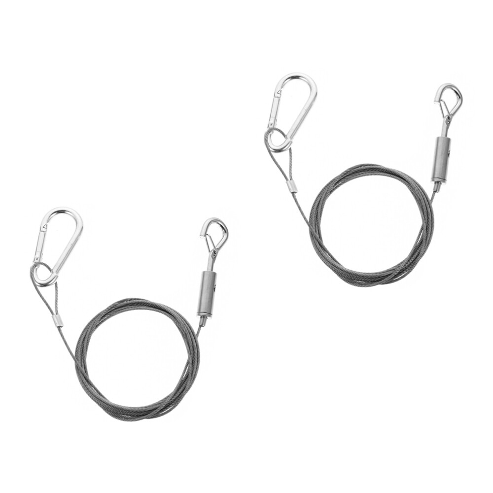 2 Pcs Stainless Steel Hanging Rope Lamp Wire Frame Ferrules