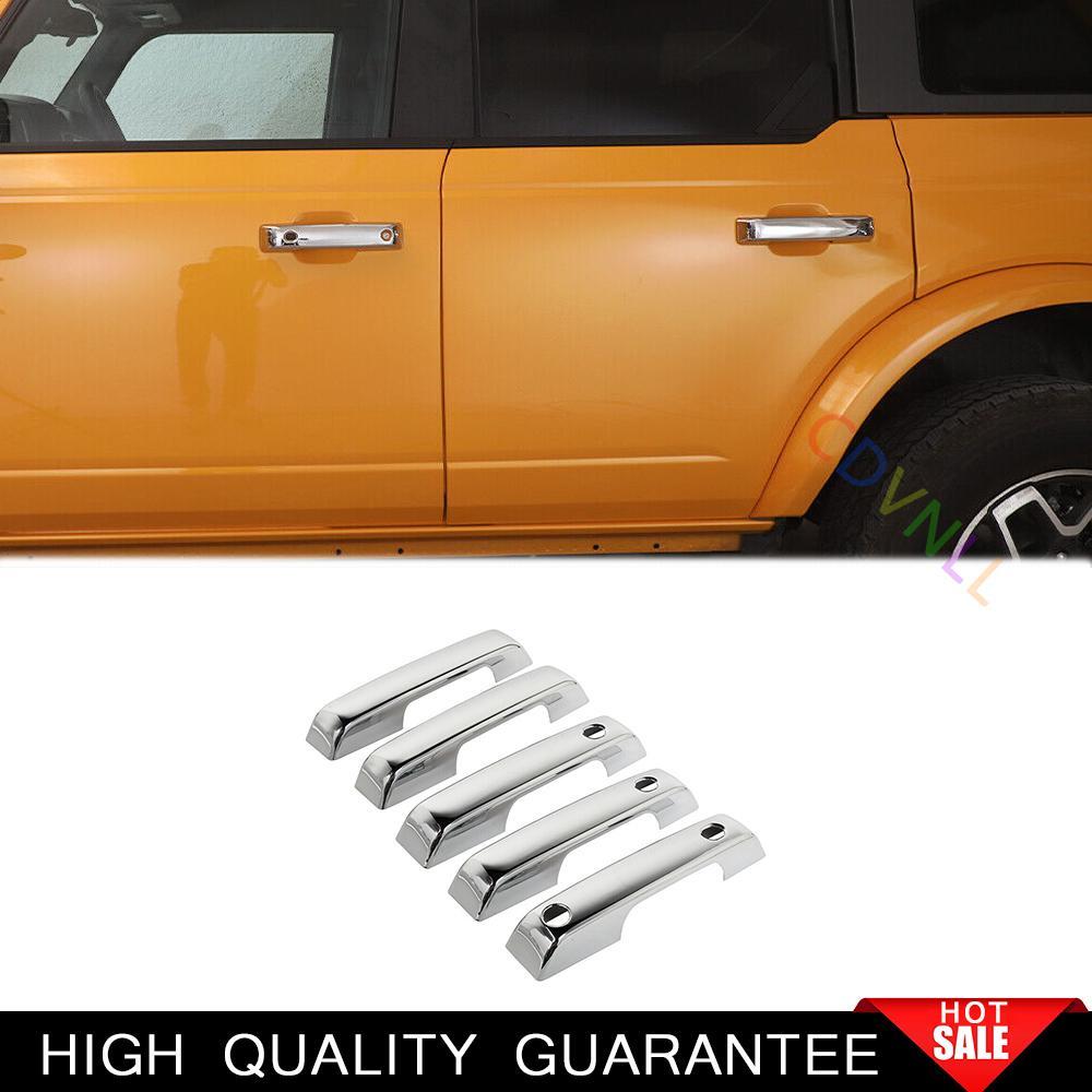 Car Exterior Side Door Handle Strip Trim For Ford Bronco 2021-2024 Chrome Silver