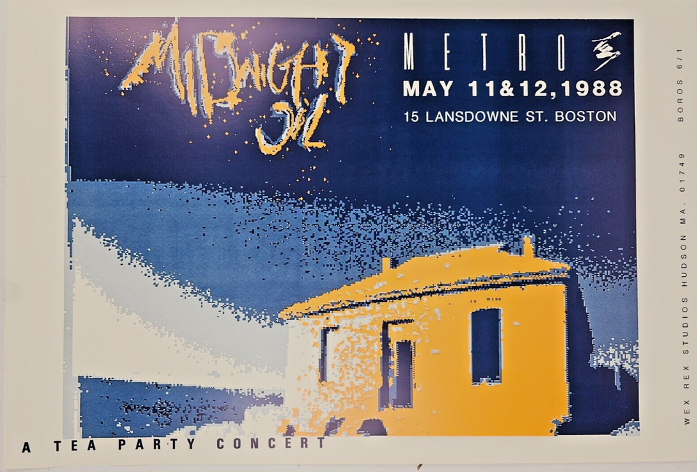 MIDNIGHT OIL BOSTON METRO 1988 CONCERT POSTER Designers Release Mint Rare