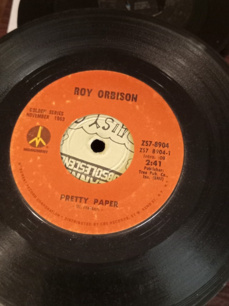 Roy Orbison Beautiful Dreamer / Pretty Paper 45-1963 Golden Series