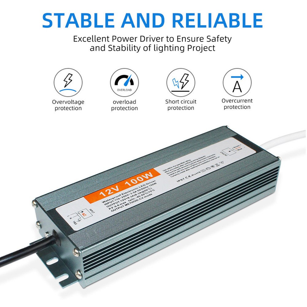 Waterproof AC 110V to DC 12V Voltage Converter Transformer Adapter LED Driver7G