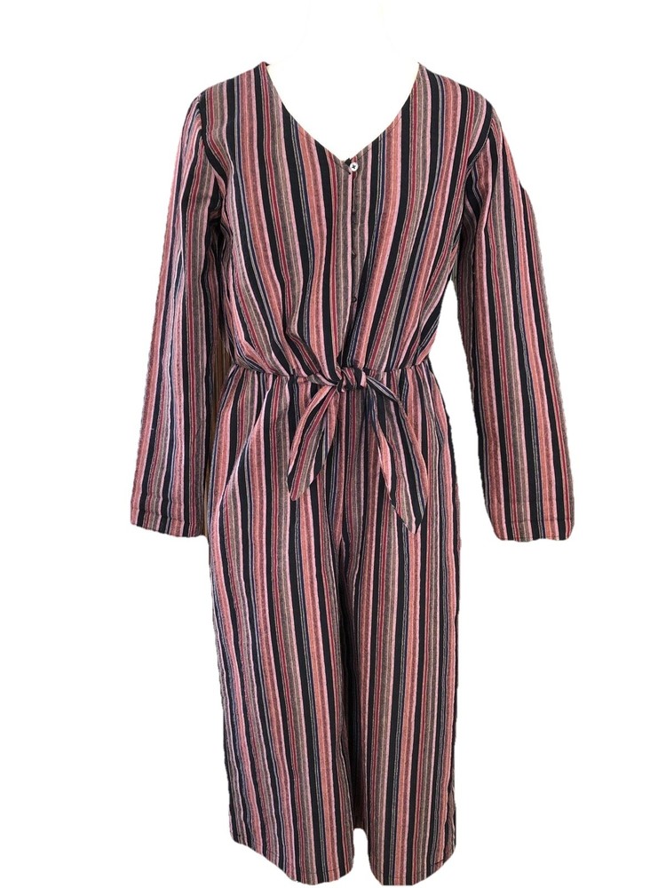 Universal Thread women Small Maeve Stripe Faux Wrap Cropped Wide Leg jumpsuit CC