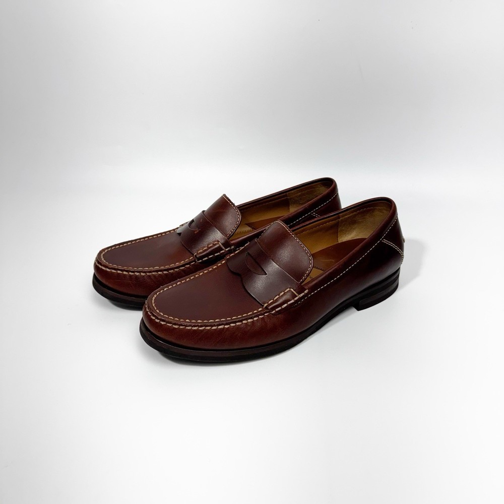 Johnston & Murphy Men's Sheepskin Bolton Leather Penny Loafers Size 8M Brown