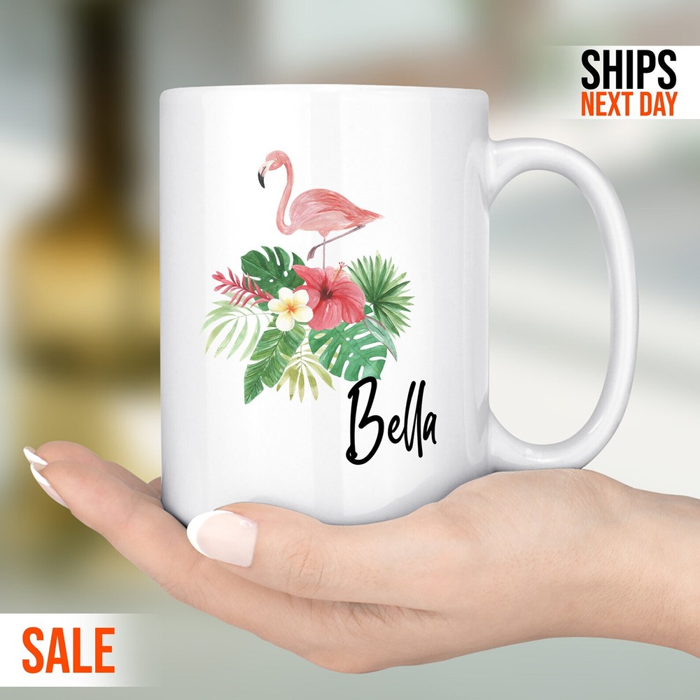 Flamingo Name Mug Custom Flamingo Name Mugmug Gift For Her Gift Mug For Her
