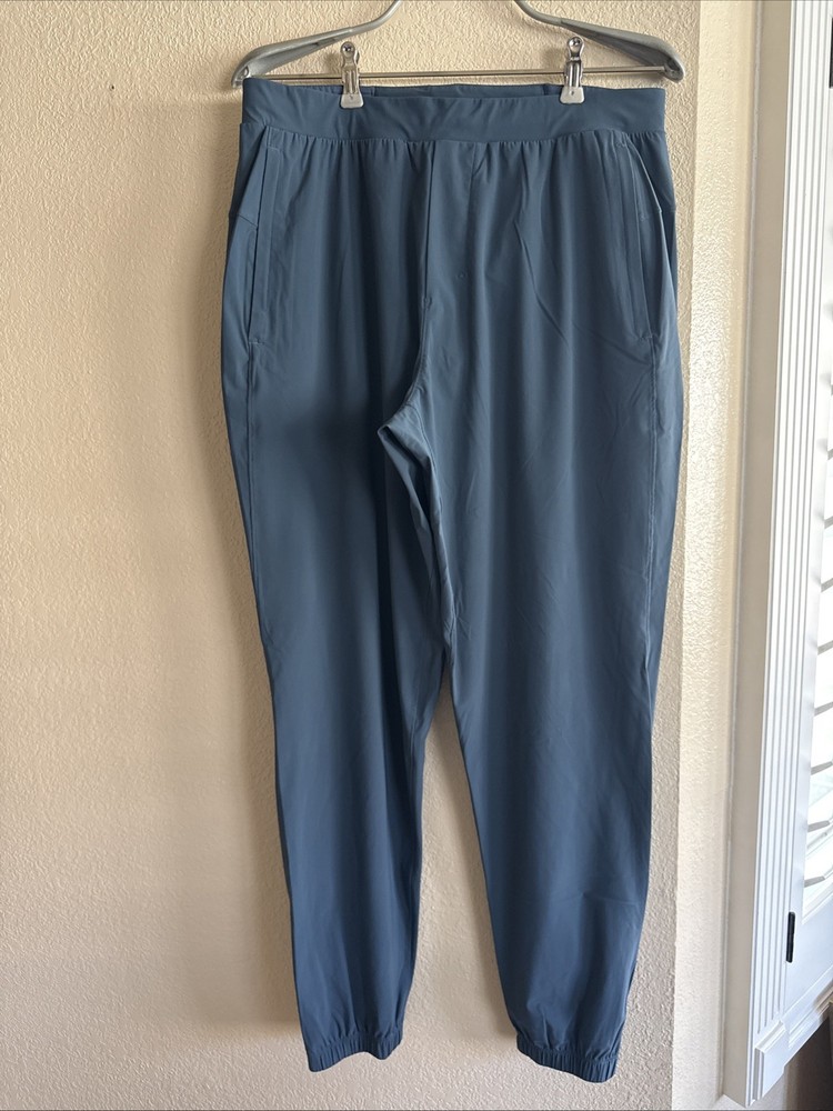 Lululemon Men Large L Surge Jogger Blue Zip Cuff Pockets Running Gym