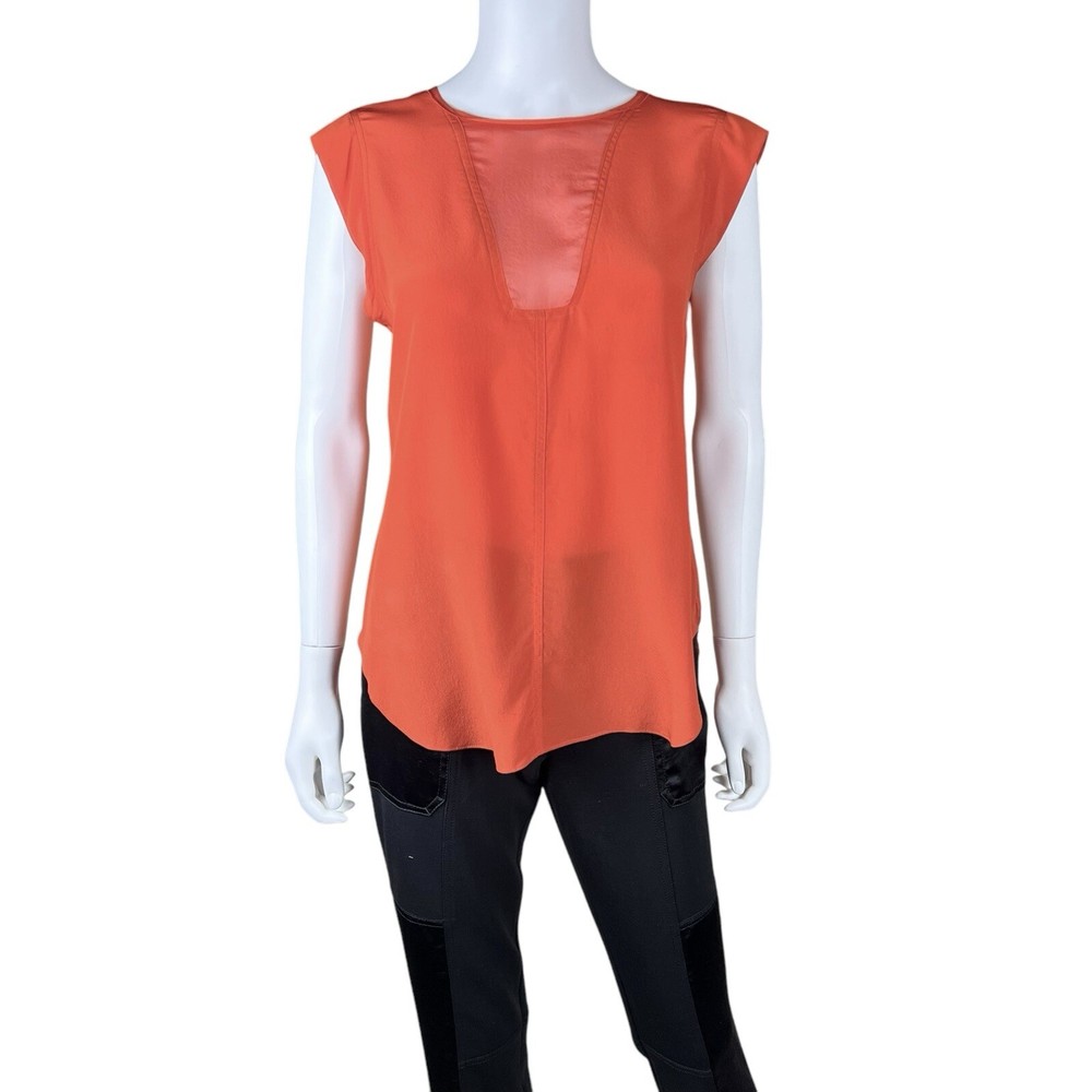 Rebecca Taylor 100% Silk Sleeveless Pullover Blouse Womens Size 6