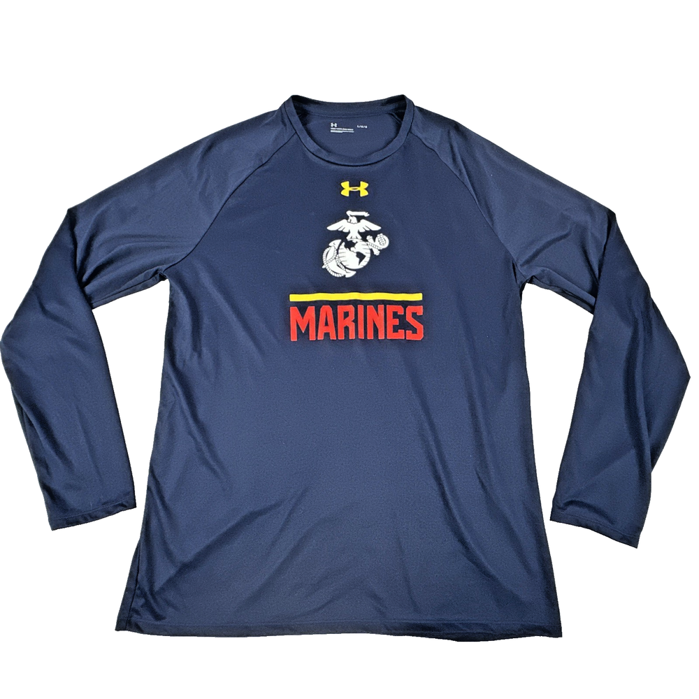 Under Amour Marines Long Sleeve Loose Navy Blue Shirt. Men's Size L