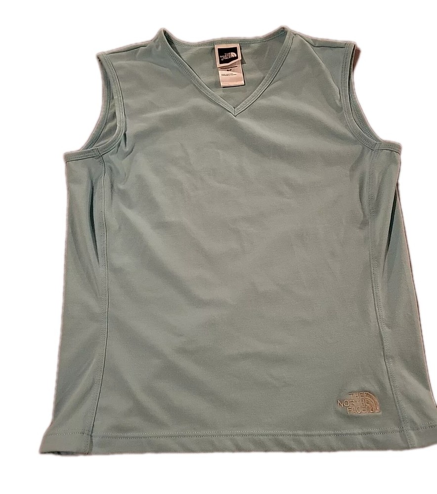 North Face Teal Vapor Wick V-Neck Tank Top for Women - Small Petite