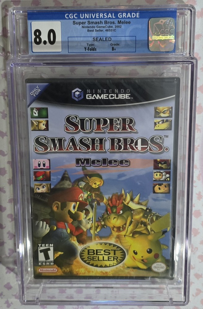 Super Smash Bros Melee Nintendo GameCube New Sealed CGC GRADED 8.0 B+