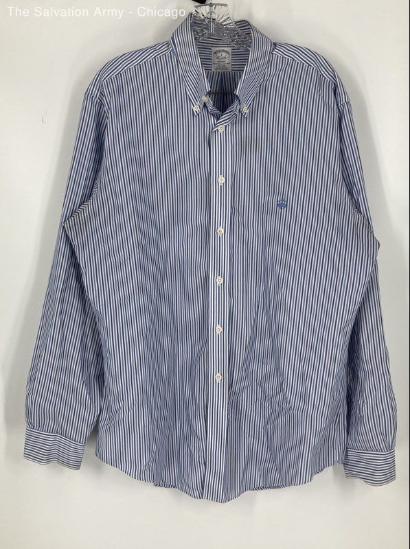 Brooks Brothers Mens Multicolor Striped Long Sleeve Button-Up Shirt Size L