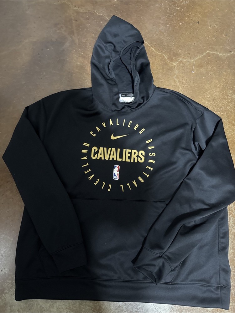 Nike Cleveland Cavalier Mens Black Basketball Hoodie NBA Dri Fit Sweatshirt XXL
