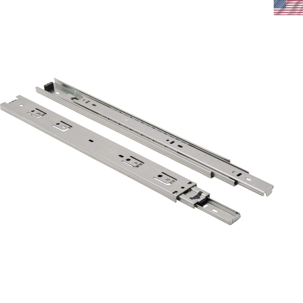 Pack of 10 Pairs Ball Bearing Full Extension Drawer Slides, Zinc, 100 Lbs 16 