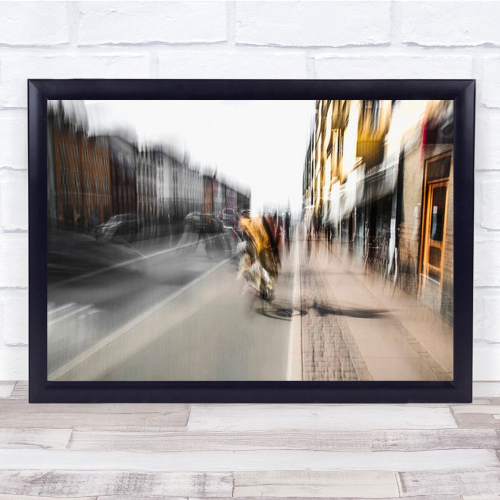 Bicycle Tour Street Urban City Italy Abstract Bike Wall Art Print