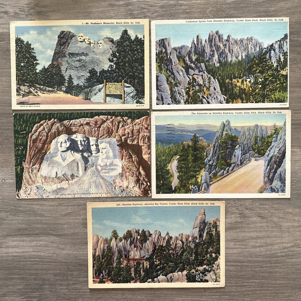 Black Hills South Dakota postcard Lot Mount Rushmore