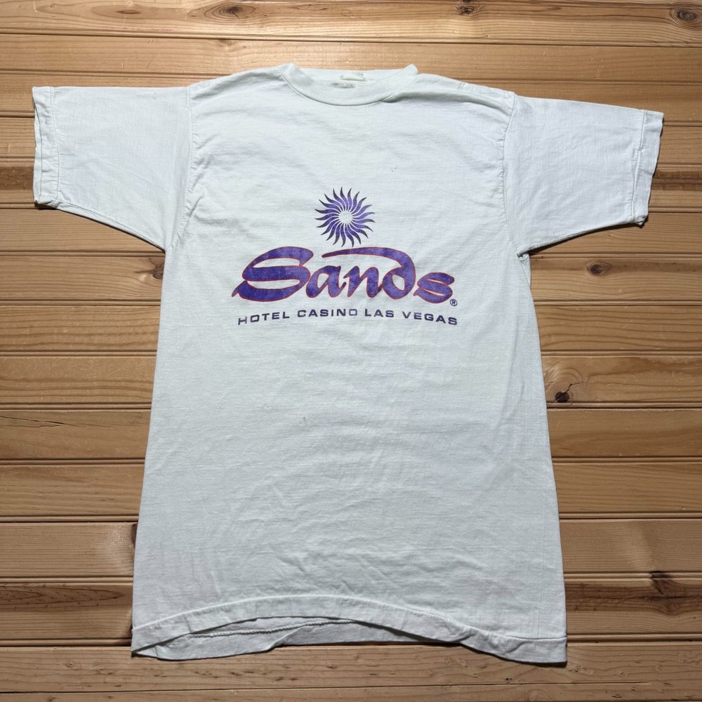 Vintage 90s Sands Hotel Casino Las Vegas Graphic Souvenir T-Shirt Mens Medium
