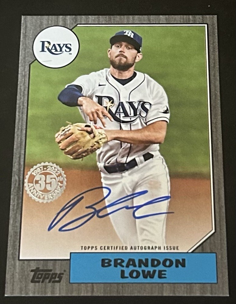 2022 Topps Series 1 1987 35th Anniversary Brandon Lowe AUTO /199 Rays #87BA-BL