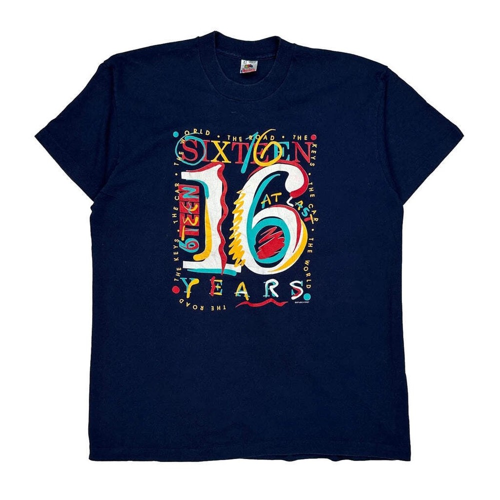 Fruit Of The Loom Single Stitch T-Shirt - XL Navy Cotton
