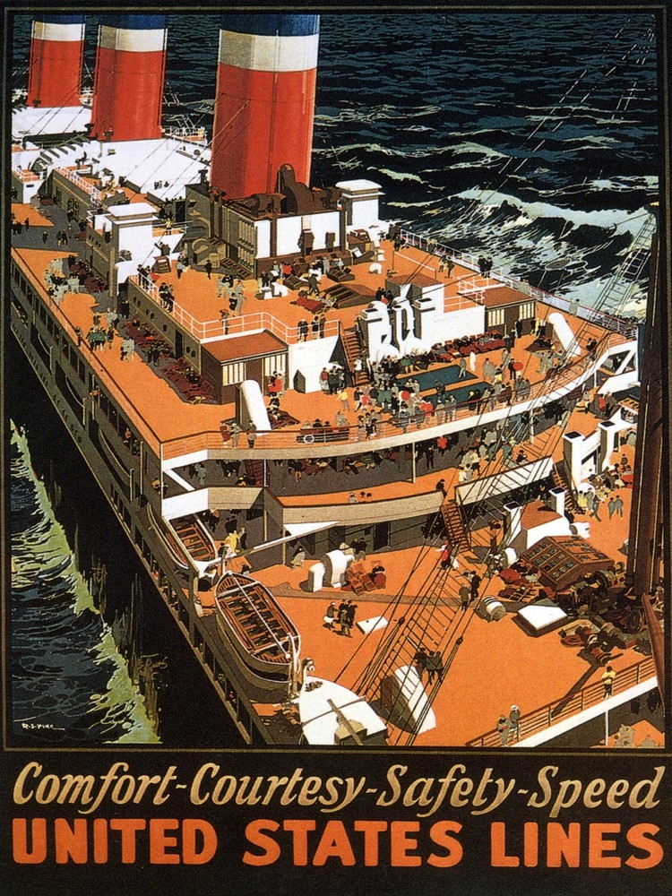 7875.Decoration Poster.Home Room wall interior design.U.S Lines.Cruise travel