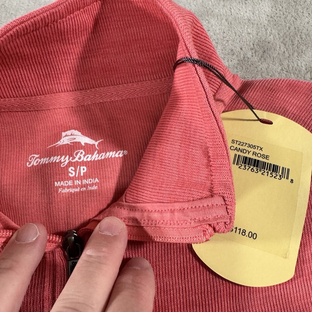 Tommy Bahama Candy Rose 1/4 Zip Long Sleeve Pullover Sweatshirt Men Size Small