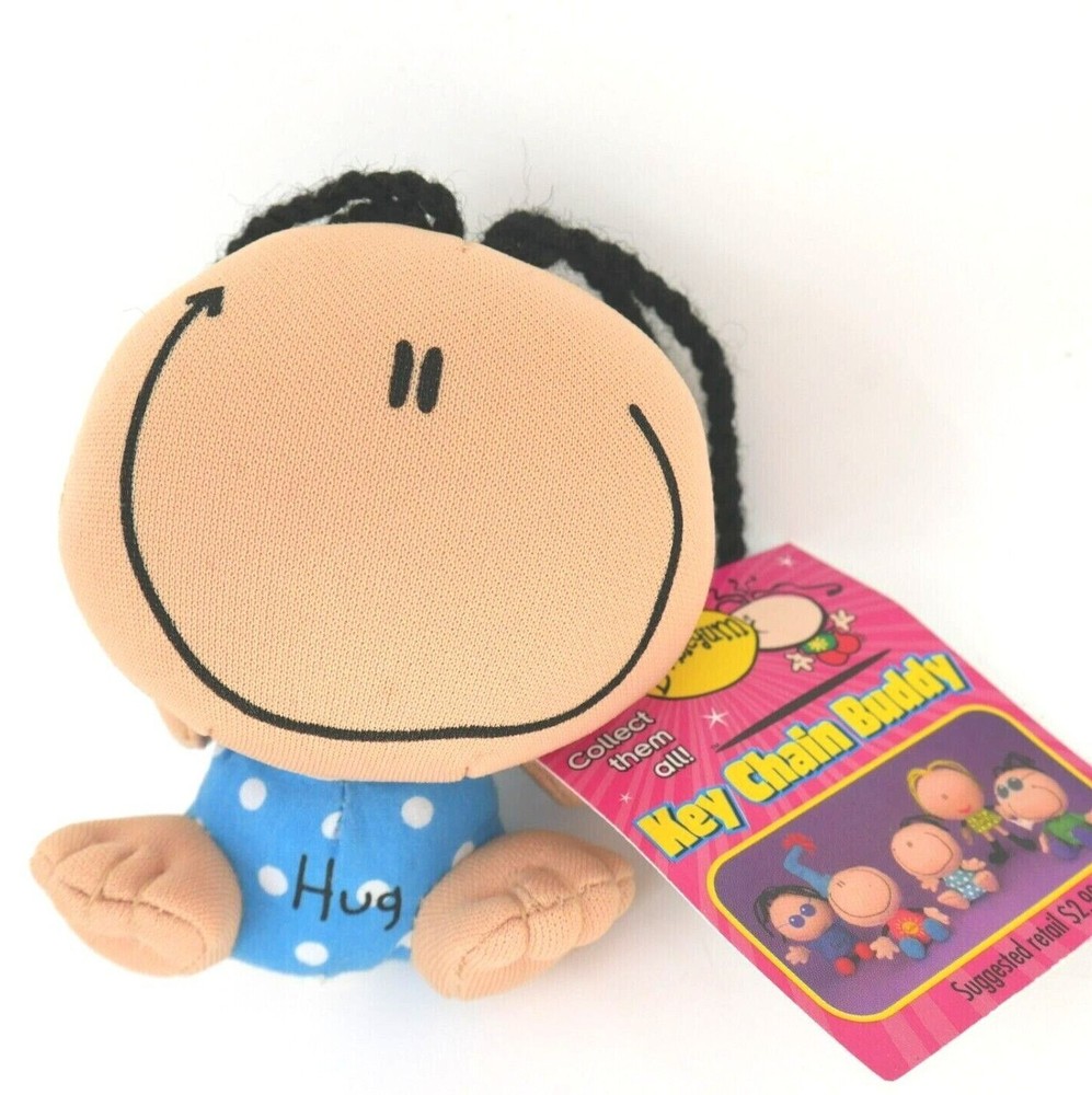 Bubblegum Buddy keychain HUGS w/ tags Girl yarn hair Key chain Plush 2000 AGC