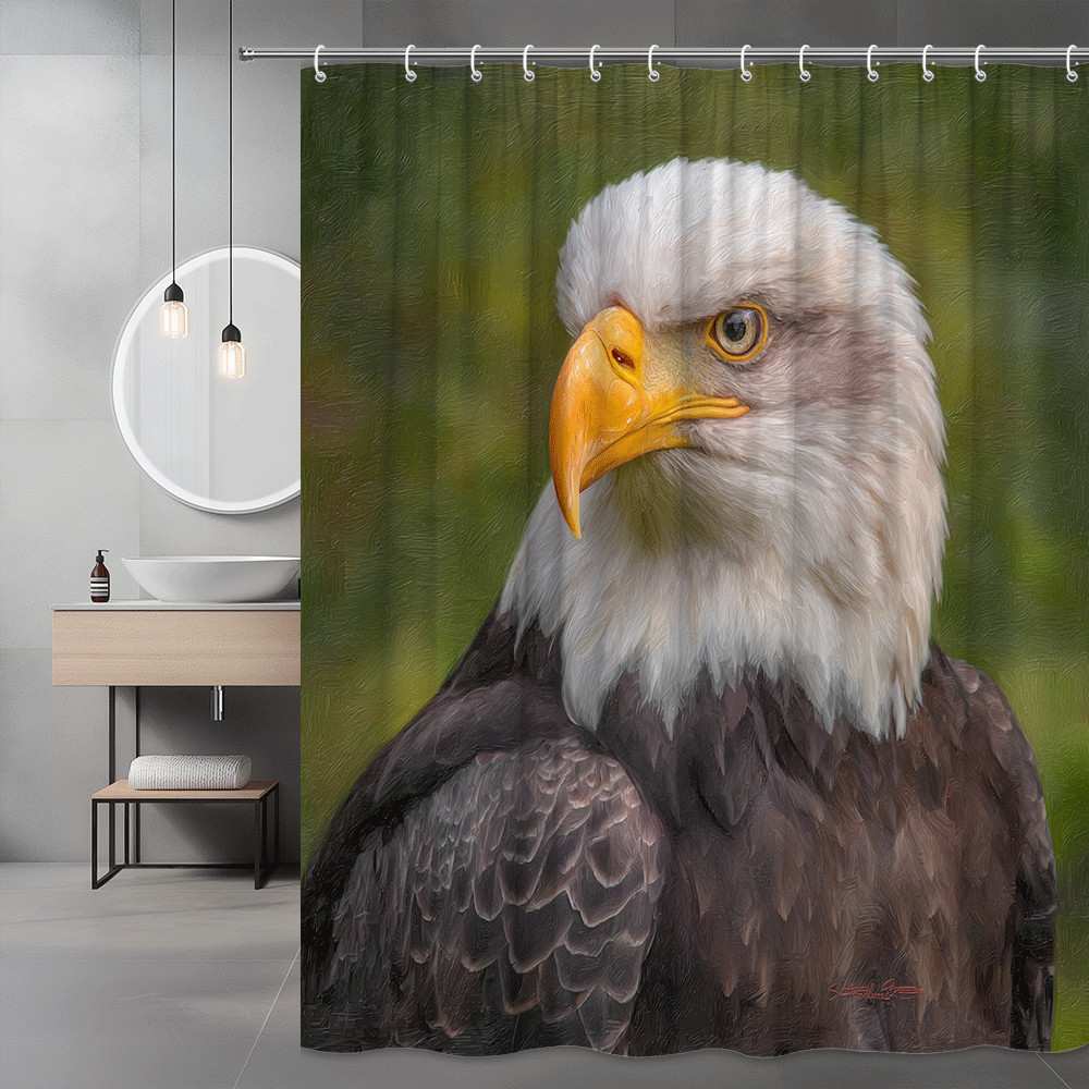 Bald Eagle Shower Curtain Wildlife Bird Portrait Print