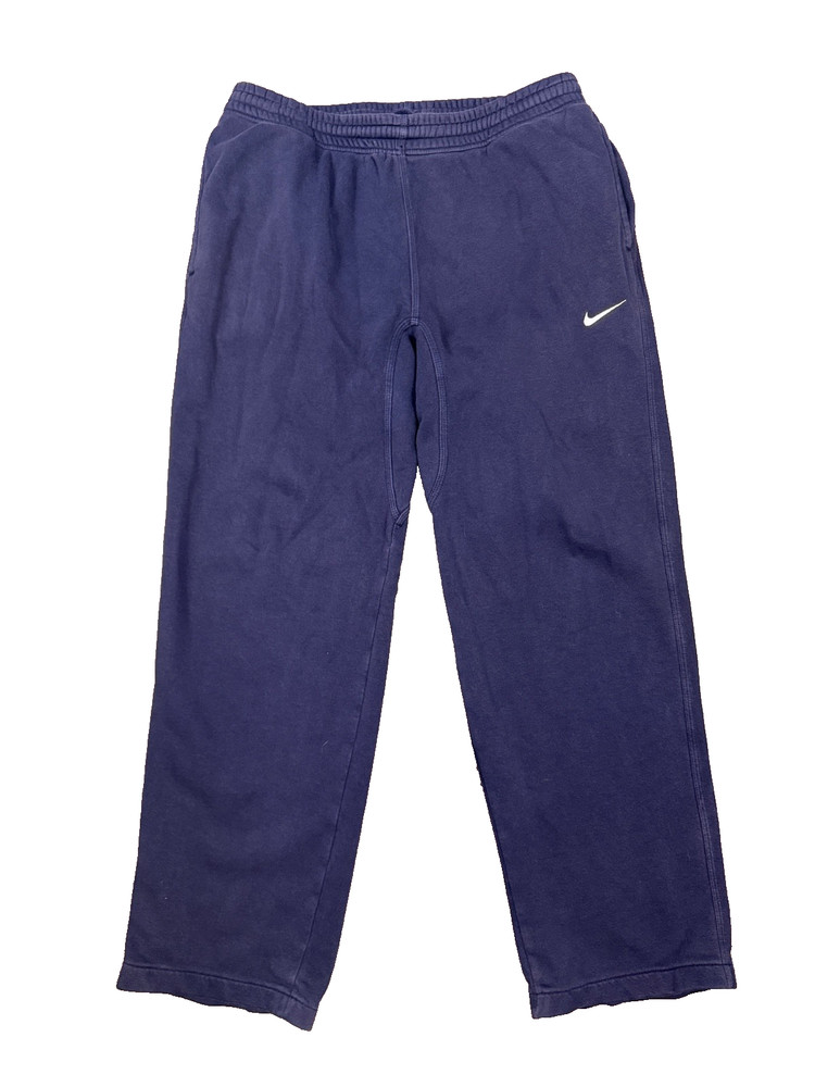 Nike Mens Club Fleece Sweatpants Navy Blue Straight Leg Joggers Size Large