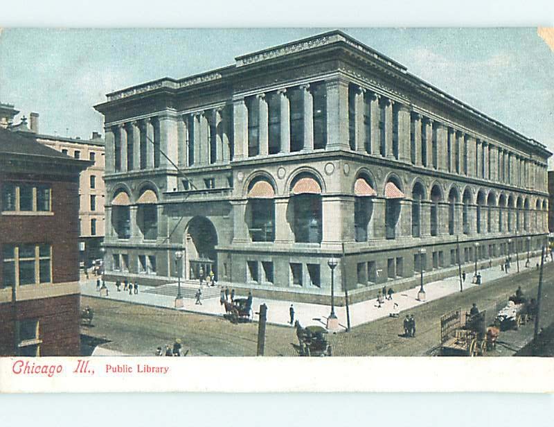 Unused Divided Back LIBRARY SCENE Chicago Illinois IL : make an offer hs2410