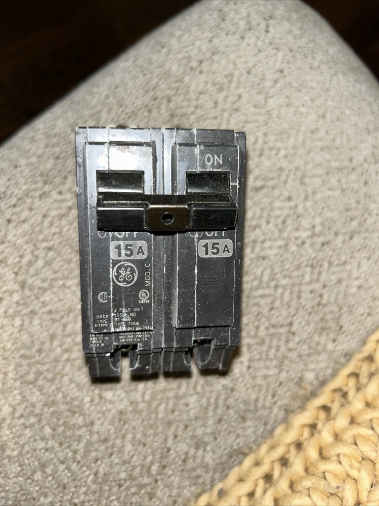 GE THQB2120 15A 120/240V Molded Case Circuit Breaker - Black