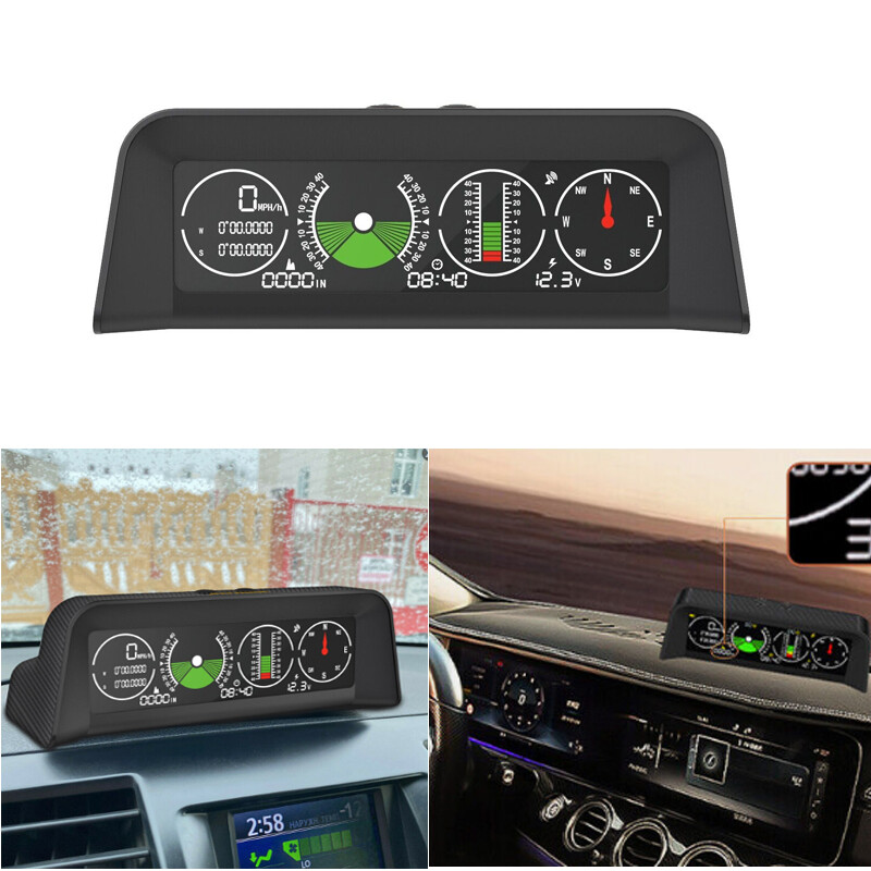 Off-Road Car GPS HUD Inclinometer Compass Slope Meter & Speedometer