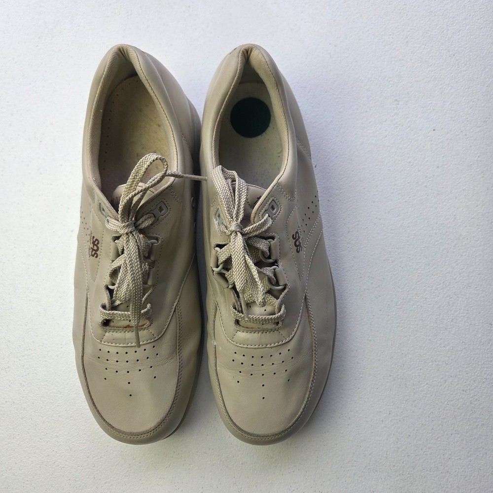 SAS Time Out Men's 12M Beige Leather Walking Shoes Comfort TRIPAD Lace Up