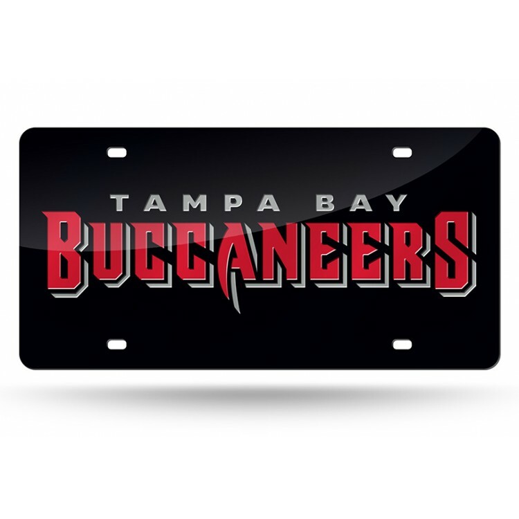 tampa bay buccaneers nfl football team logo black laser license plate usa made