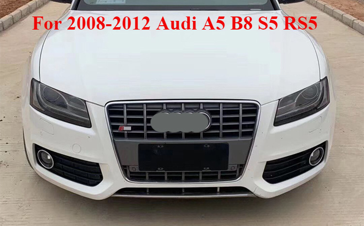 For 2008-2012 Audi A5 B8 S5 RS5 2/4 Door Front Bumper Grille Grill Silver Grid