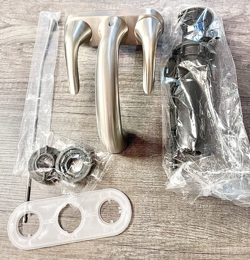 Glacier Bay Irena 4 in. Centerset 2-Handle Bathroom Faucet in Brushed Nickel